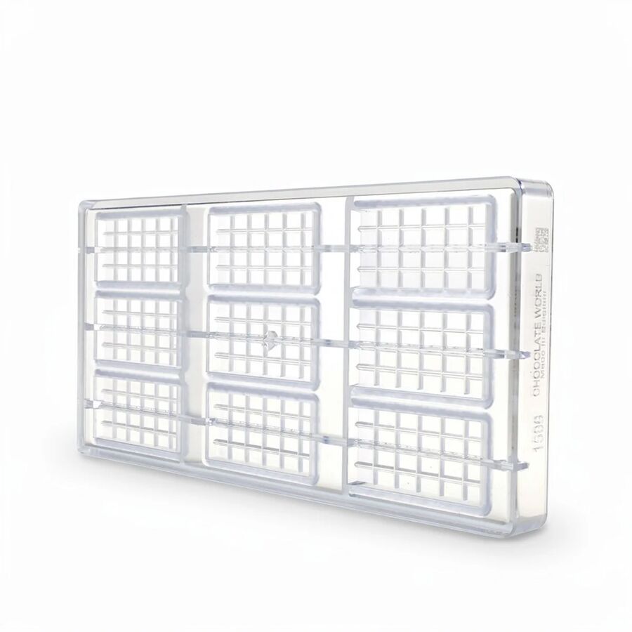 Chocolate World 9-cavity 12g bar chocolate mould - 67 x 33mm