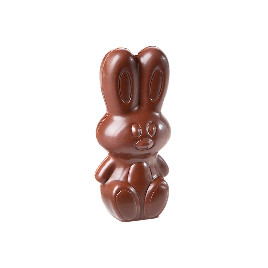 Chocolate World 4-cavity 2 x 49g modern rabbit chocolate mould - 45.5 x 99.5mm