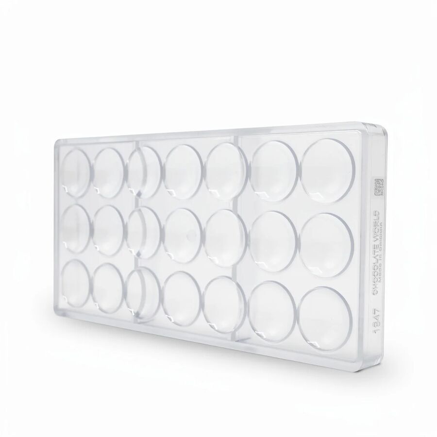 Chocolate World 21-cavity 6g lens chocolate mould by Frank Haasnoot 35 x 35mm