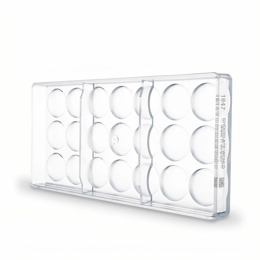 Chocolate World 21-cavity 6g lens chocolate mould by Frank Haasnoot 35 x 35mm