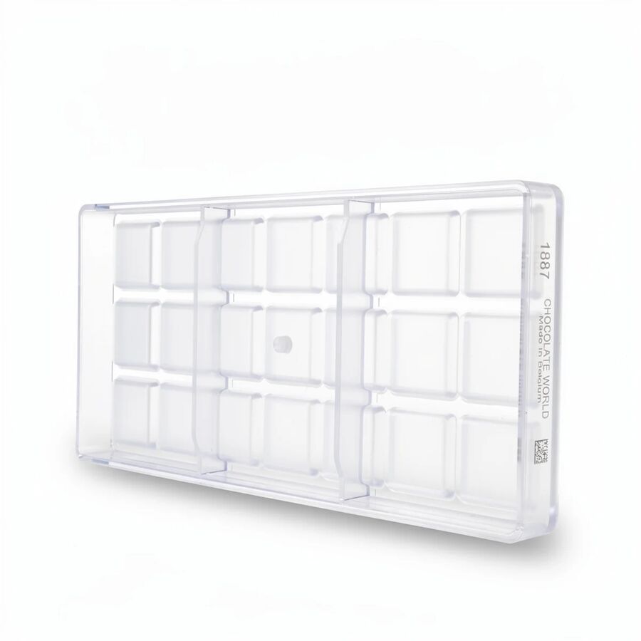Chocolate World 21-cavity 6g space alphabet chocolate mould 30.5 x 30.5mm