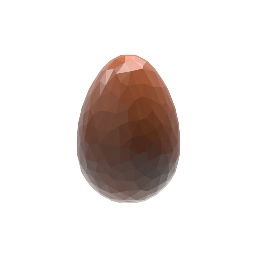 Chocolate World 24-cavity 2 x 5.5g faceted egg chocolate mould - 33 x 23mm