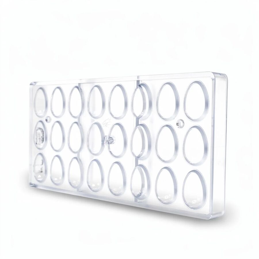 Chocolate World 24-cavity 2 x 5.5g faceted egg chocolate mould - 33 x 23mm