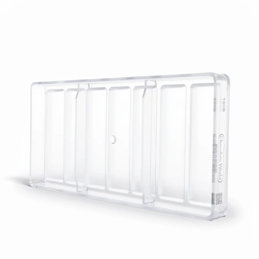 Chocolate World 7-cavity 31.5g smooth buche chocolate mould - 113 x 28mm