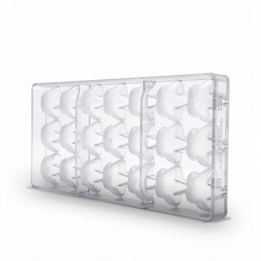 Chocolate World 21-cavity 12g faceted star chocolate mould - 35.5 x 35.5mm