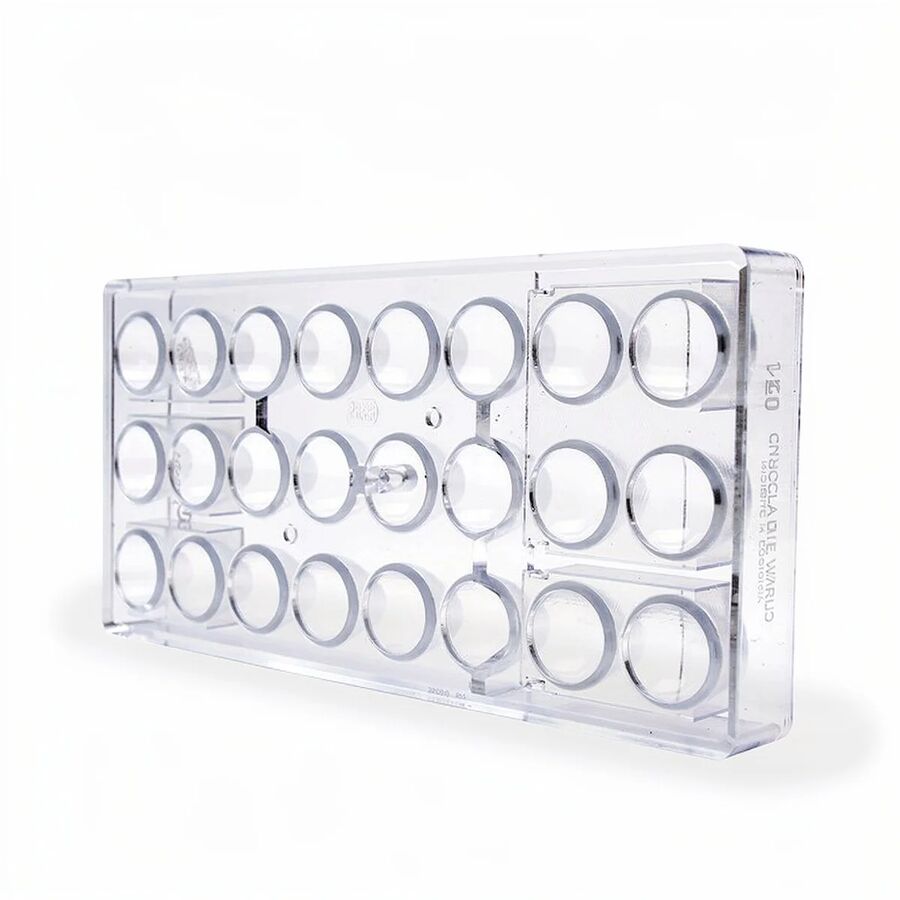 Chocolate World 24-cavity 9.5g faceted bullet chocolate mould - 26.5 x 26.5mm