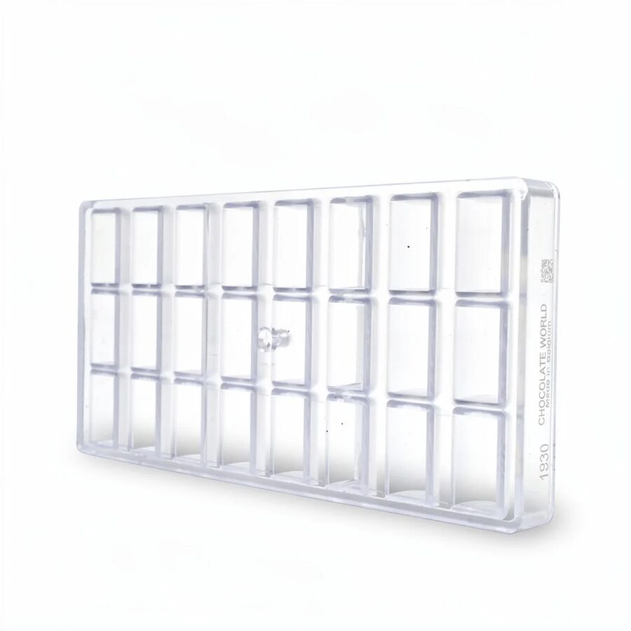 Chocolate World 24-cavity 9.5g faceted buche chocolate mould - 36 x 20mm