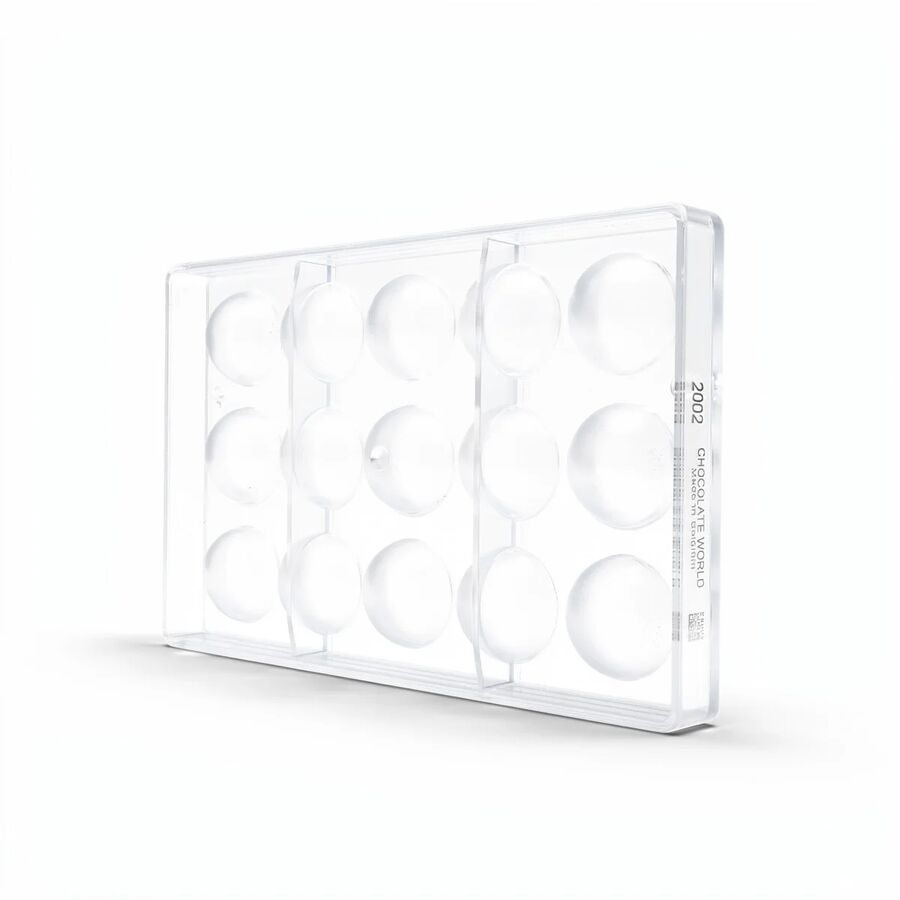 Chocolate World 15-cavity 2 x 19g half sphere chocolate mould - Ø39mm
