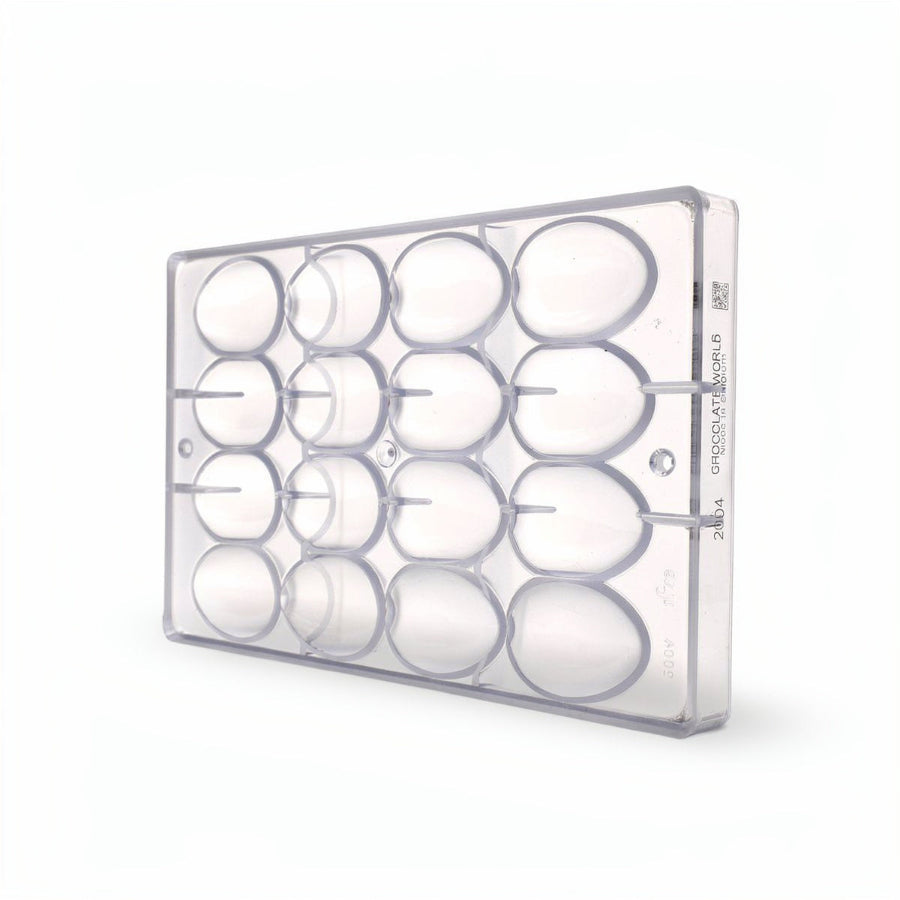 Chocolate World 16-cavity 28g smooth egg chocolate mould - 55 x 38mm