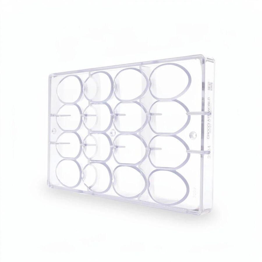 Chocolate World 16-cavity 28g smooth egg chocolate mould - 55 x 38mm