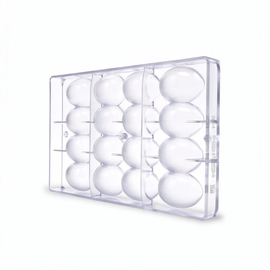 Chocolate World 16-cavity 28g smooth egg chocolate mould - 55 x 38mm