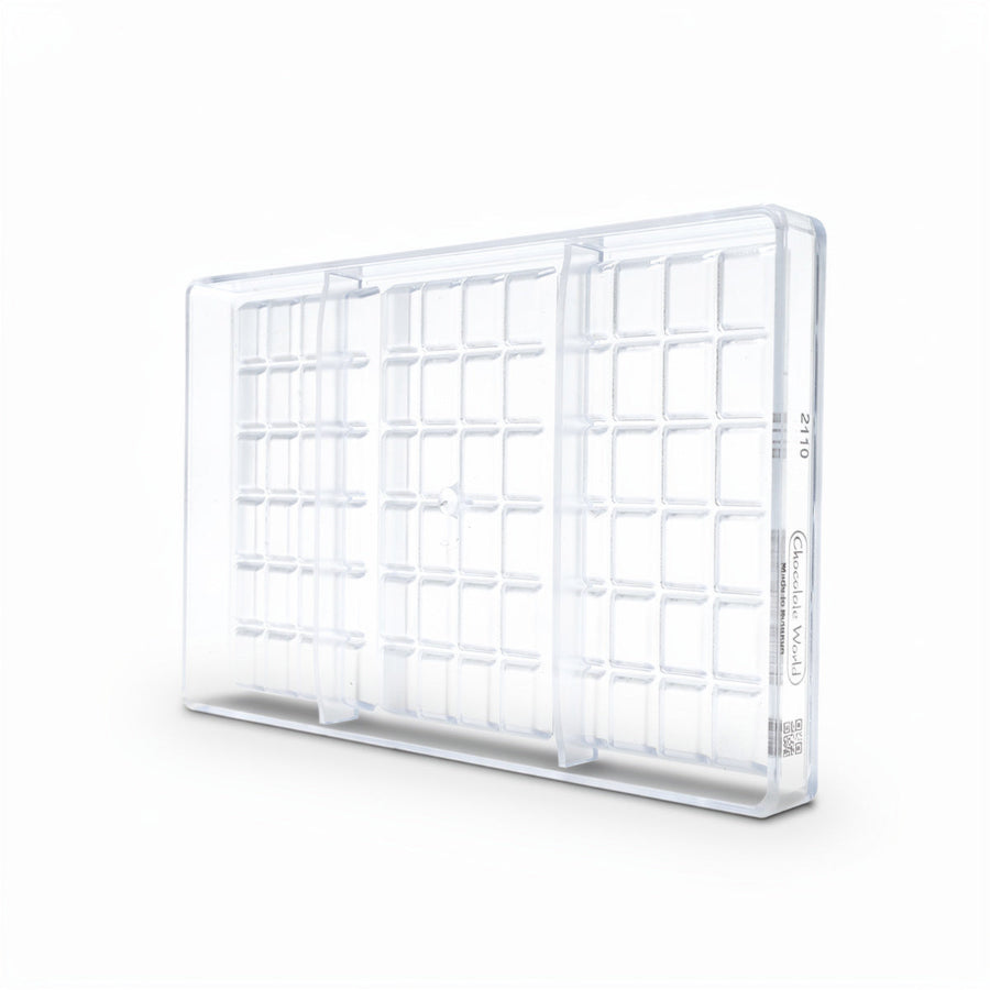 Chocolate World 3-cavity 90g rectangular tablet chocolate mould - 156 x 77mm