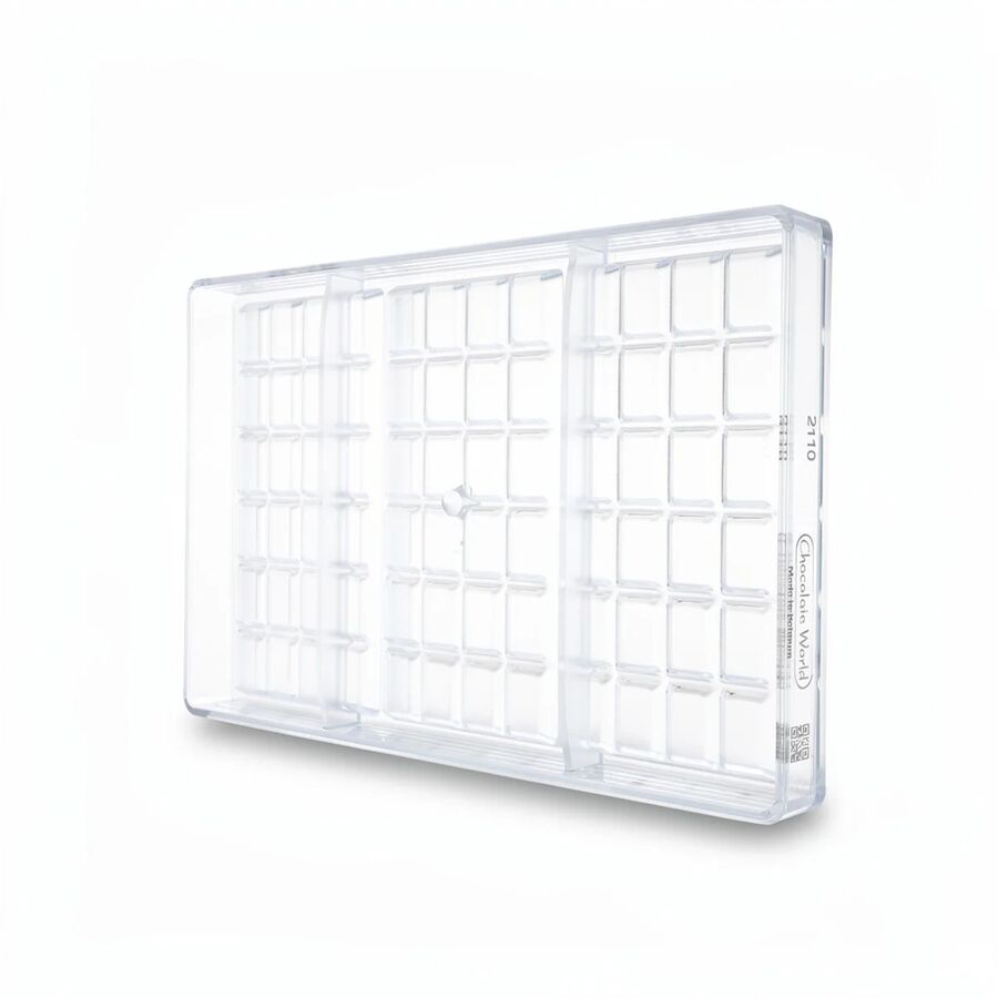 Chocolate World 3-cavity 90g rectangular tablet chocolate mould - 156 x 77mm