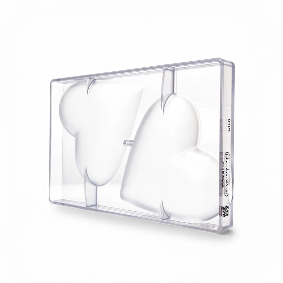 Chocolate World 2-cavity 305g heart chocolate mould - 145mm