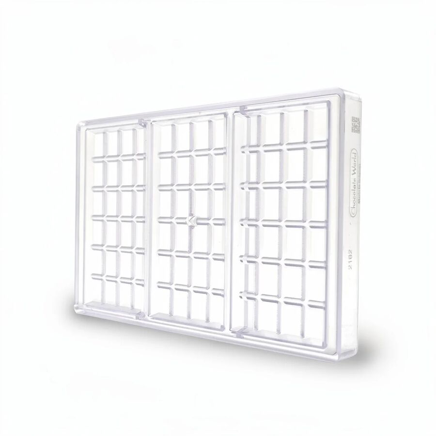 Chocolate World 3-cavity 108g tablet chocolate mould - 155 x 77mm