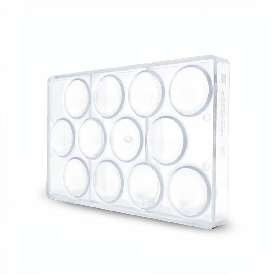 Chocolate World 12-cavity 2 x 40g half sphere chocolate mould - 50 x 25mm