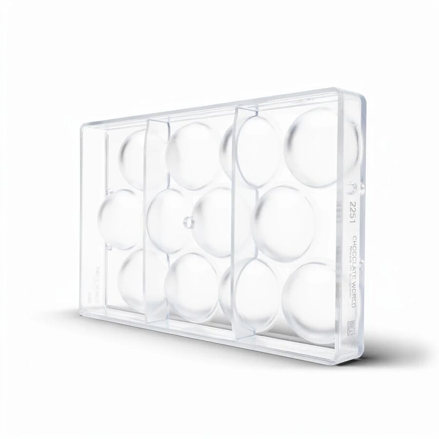 Chocolate World 12-cavity 2 x 40g half sphere chocolate mould - 50 x 25mm