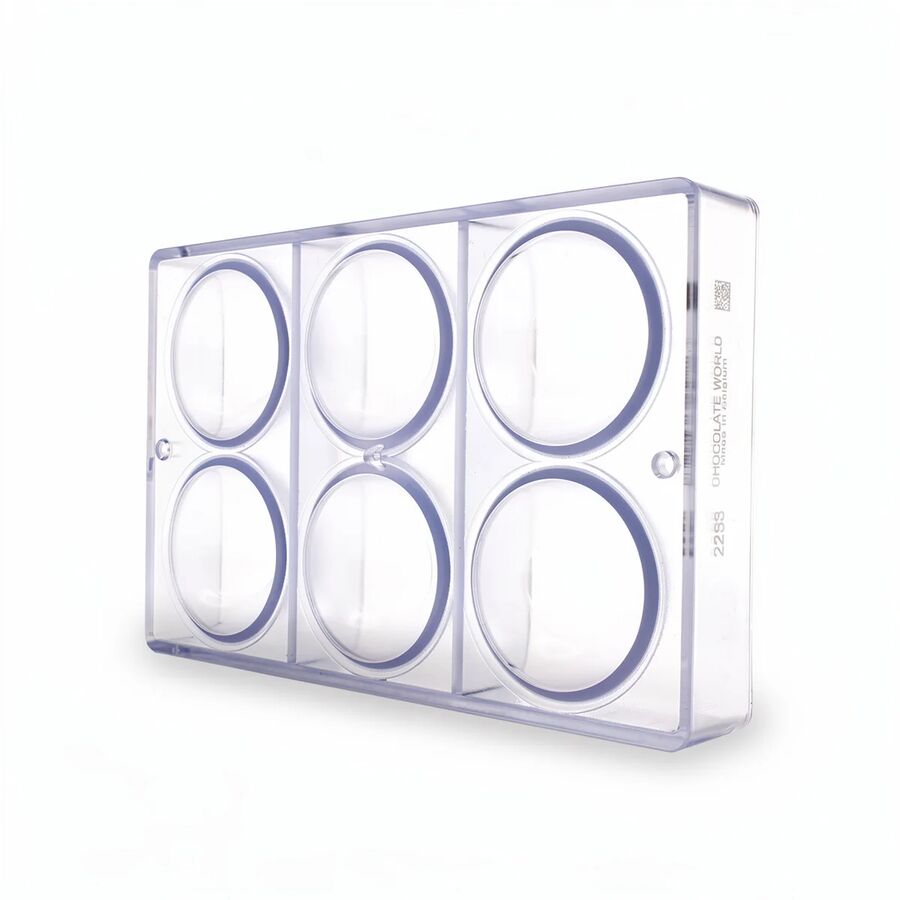 Chocolate World 6-cavity 2 x 113g half sphere chocolate mould - 70 x 35mm