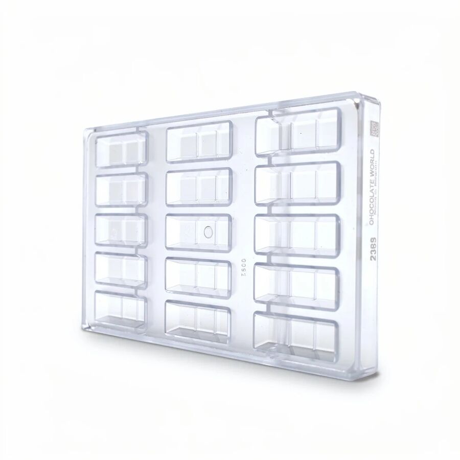 Chocolate World 15-cavity 16g bar chocolate mould - 63 x 23mm