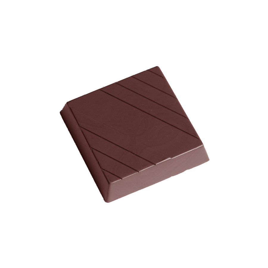 Chocolate World 15-cavity 19g square chocolate mould with lines - 41 x 41mm