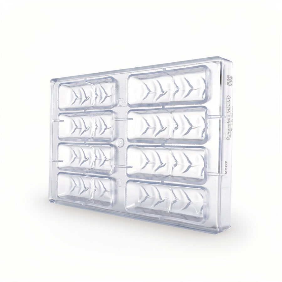 Chocolate World 8-cavity 60g large enrobed bar chocolate mould - 105 x 33mm
