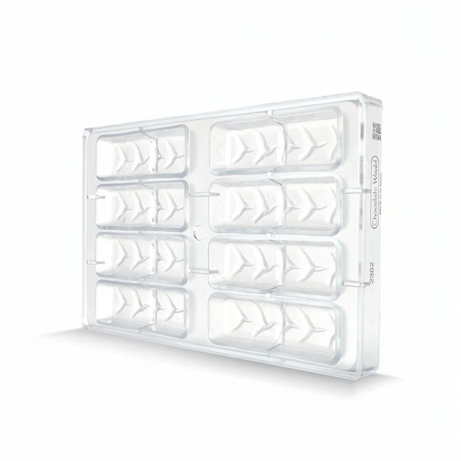 Chocolate World 8-cavity 60g large enrobed bar chocolate mould - 105 x 33mm