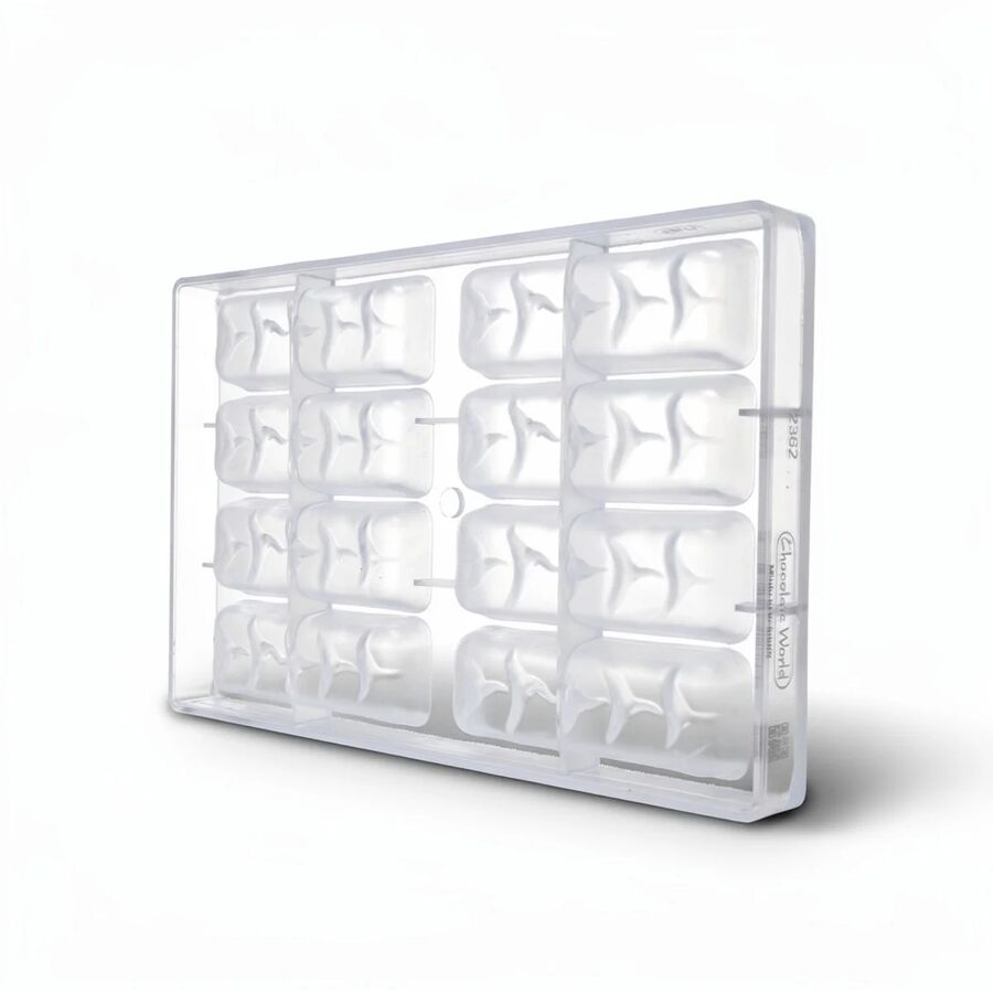 Chocolate World 8-cavity 60g large enrobed bar chocolate mould - 105 x 33mm