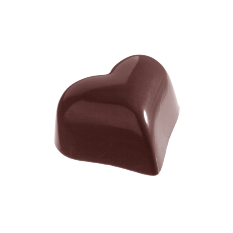 Chocolate World 28-cavity 14g round heart chocolate mould - 30 x 36mm