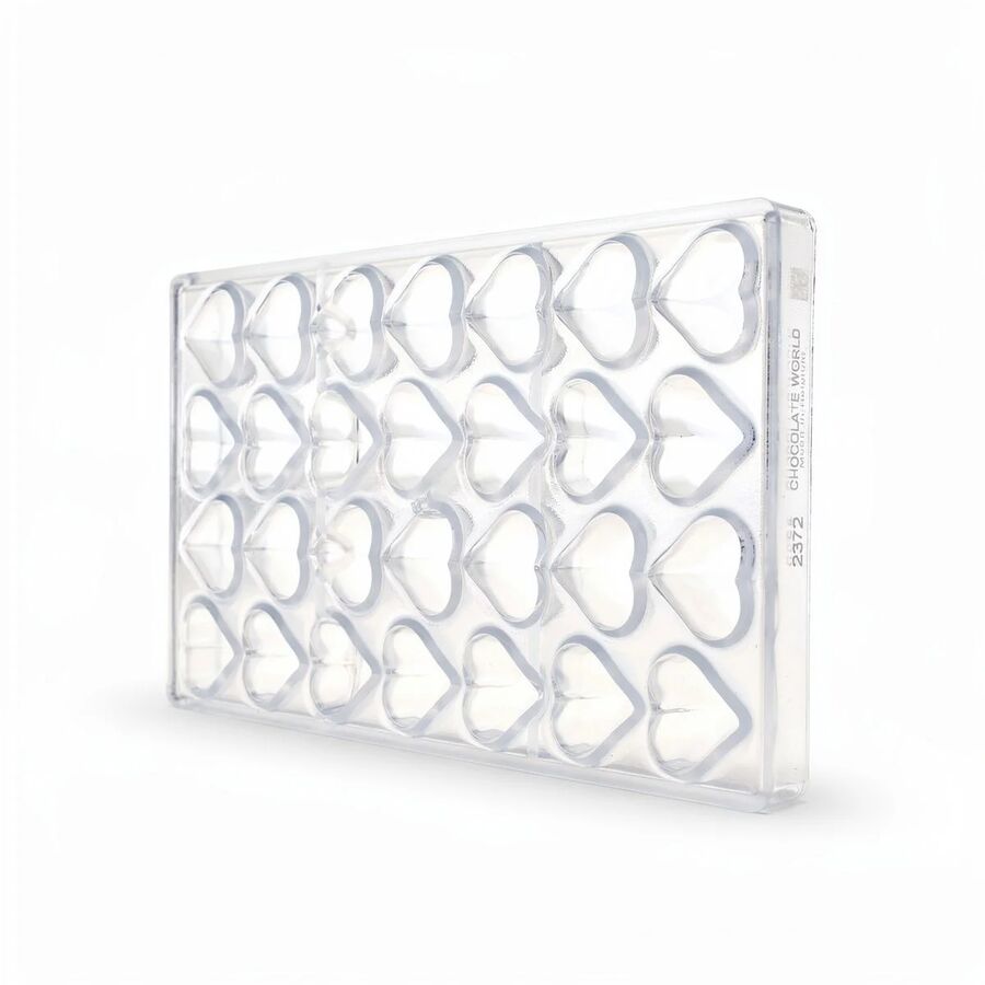 Chocolate World 28-cavity 14g round heart chocolate mould - 30 x 36mm