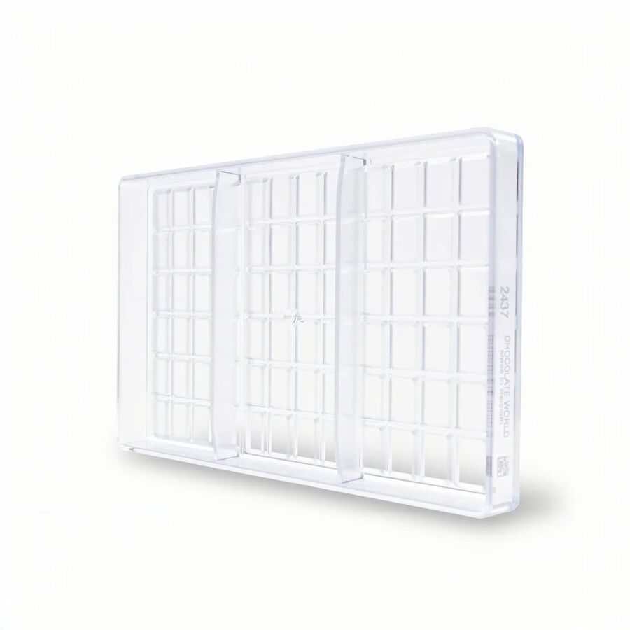 Chocolate World 3-cavity 60g rectangle tablet chocolate mould - 156 x 77 x 5mm