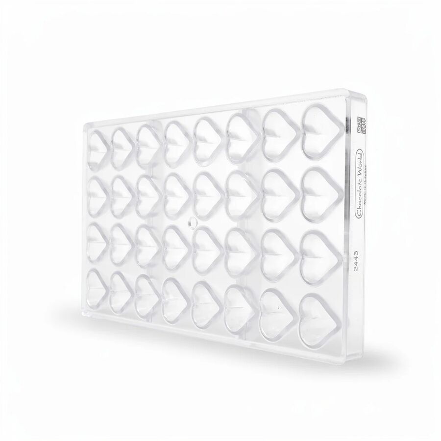 Chocolate World 32-cavity 9g small heart chocolate mould - 31 x 27mm
