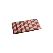 Chocolate World 3-cavity 80g faceted tablet chocolate mould - 148 x 74mm