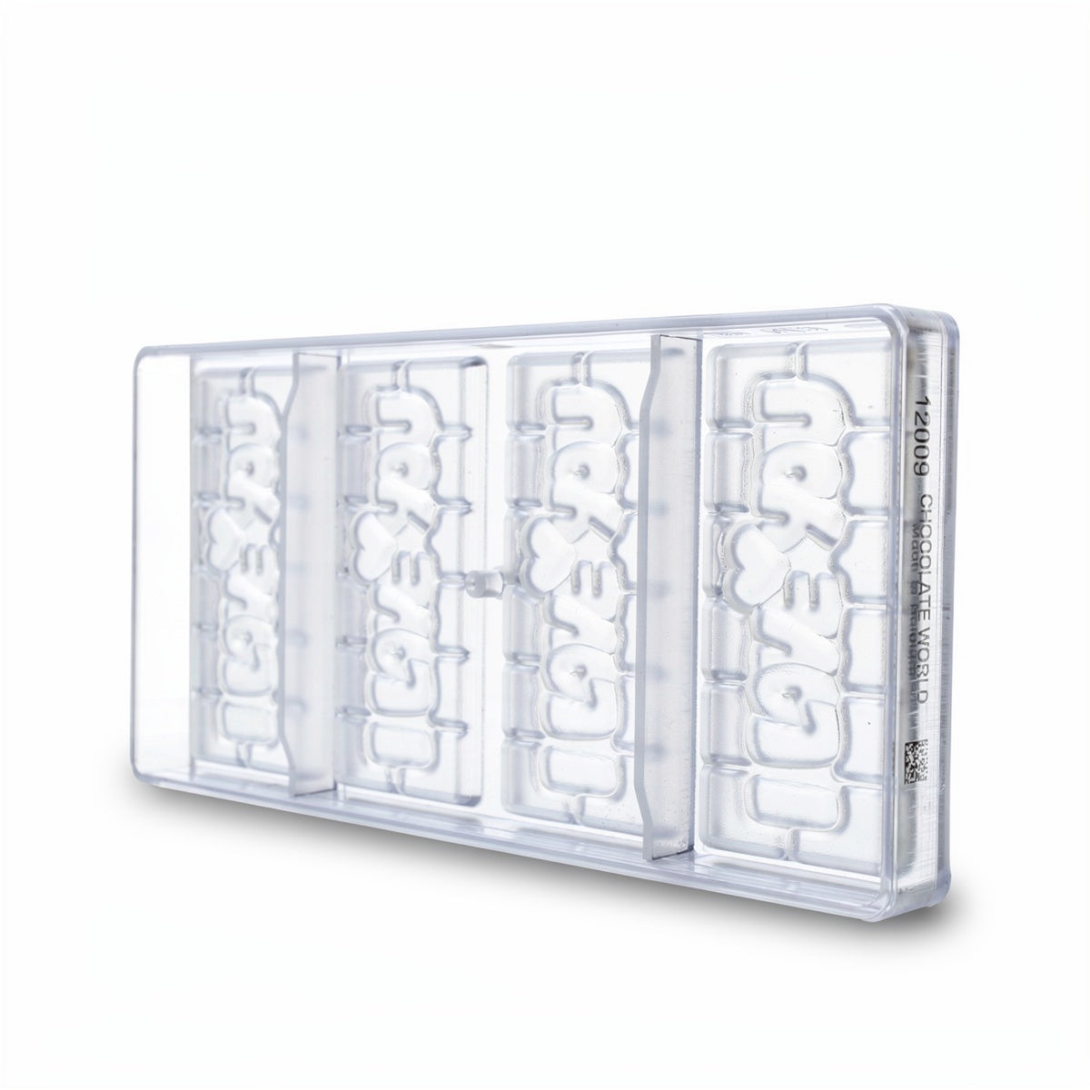 Chocolate World 4-cavity 45g I Love You tablet chocolate mould - 118 x 50mm