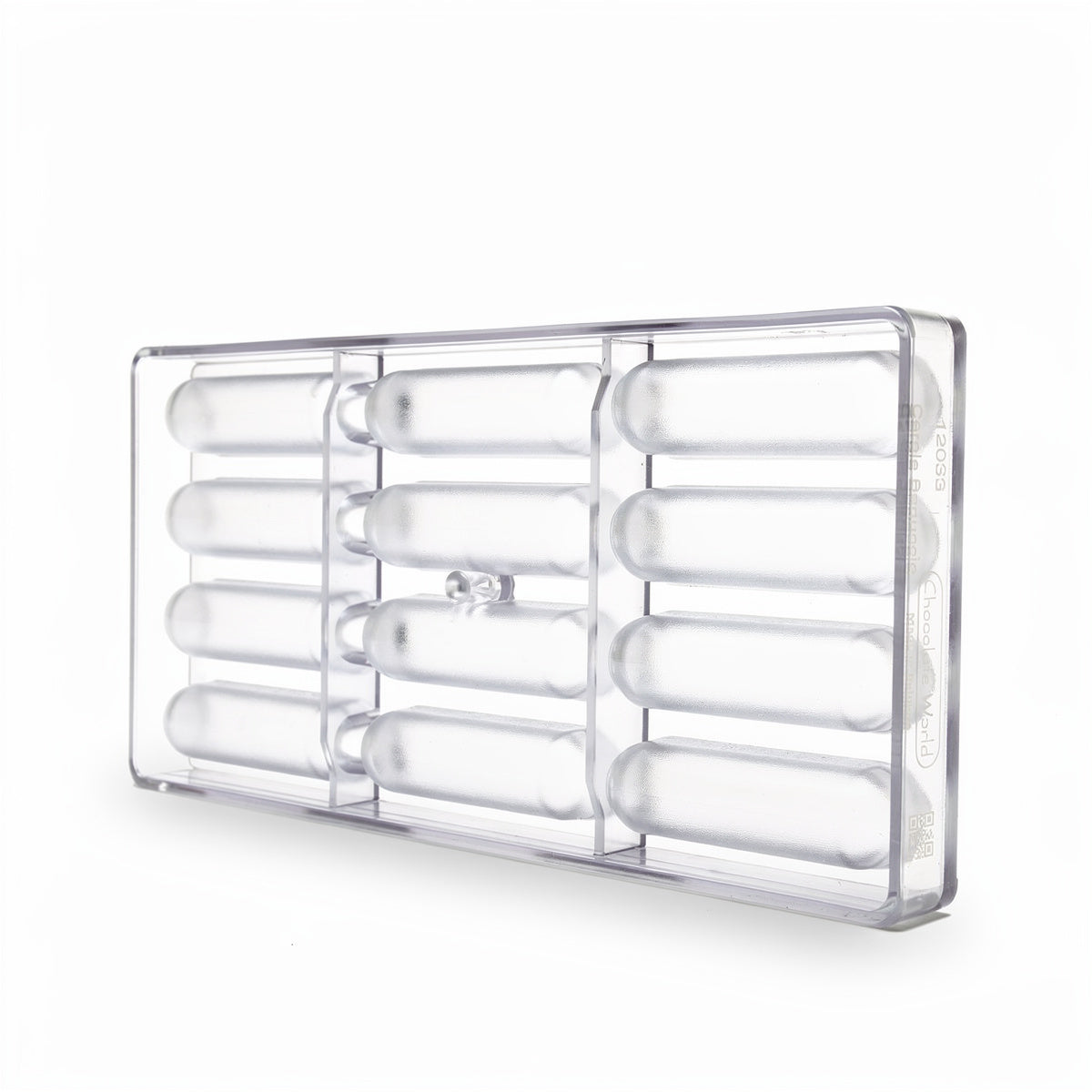 Chocolate World 12-cavity 29g éclair snack bar chocolate mould by Carole Bertuccio - 78.5 x 19mm