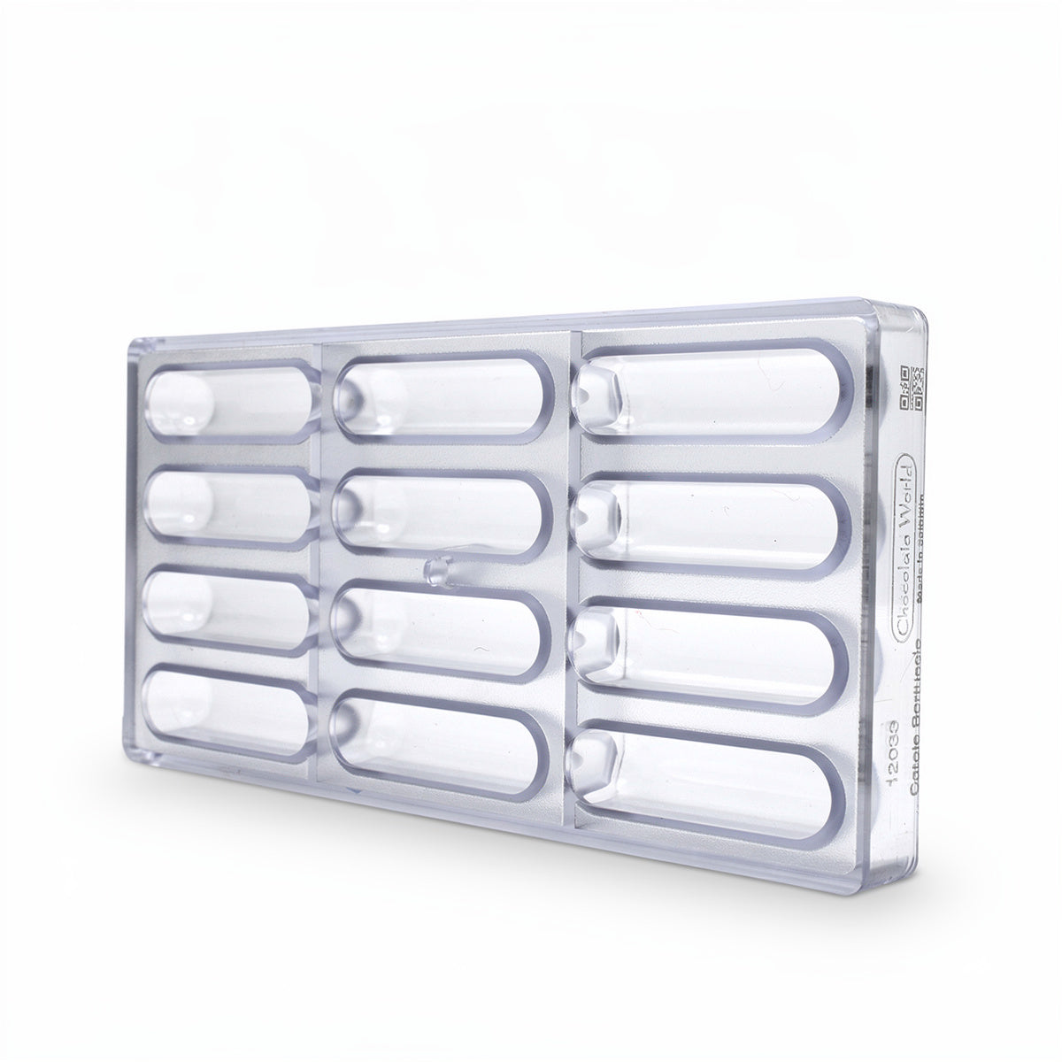 Chocolate World 12-cavity 29g éclair snack bar chocolate mould by Carole Bertuccio - 78.5 x 19mm