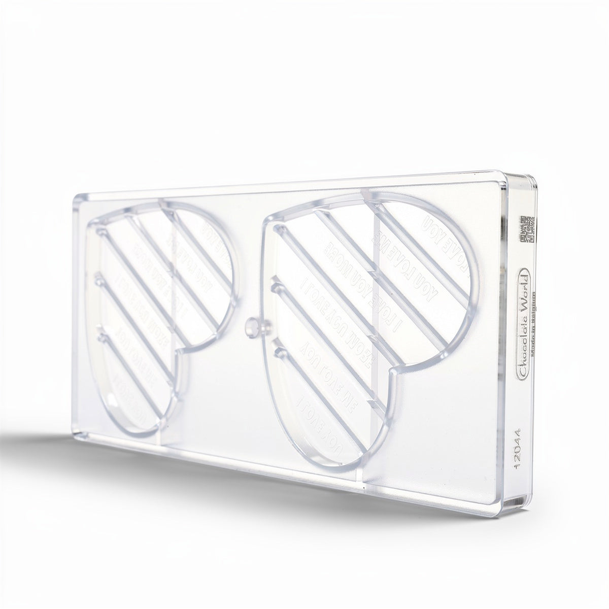 Chocolate World 2-cavity 100g heart tablet chocolate mould - 125 x 110mm