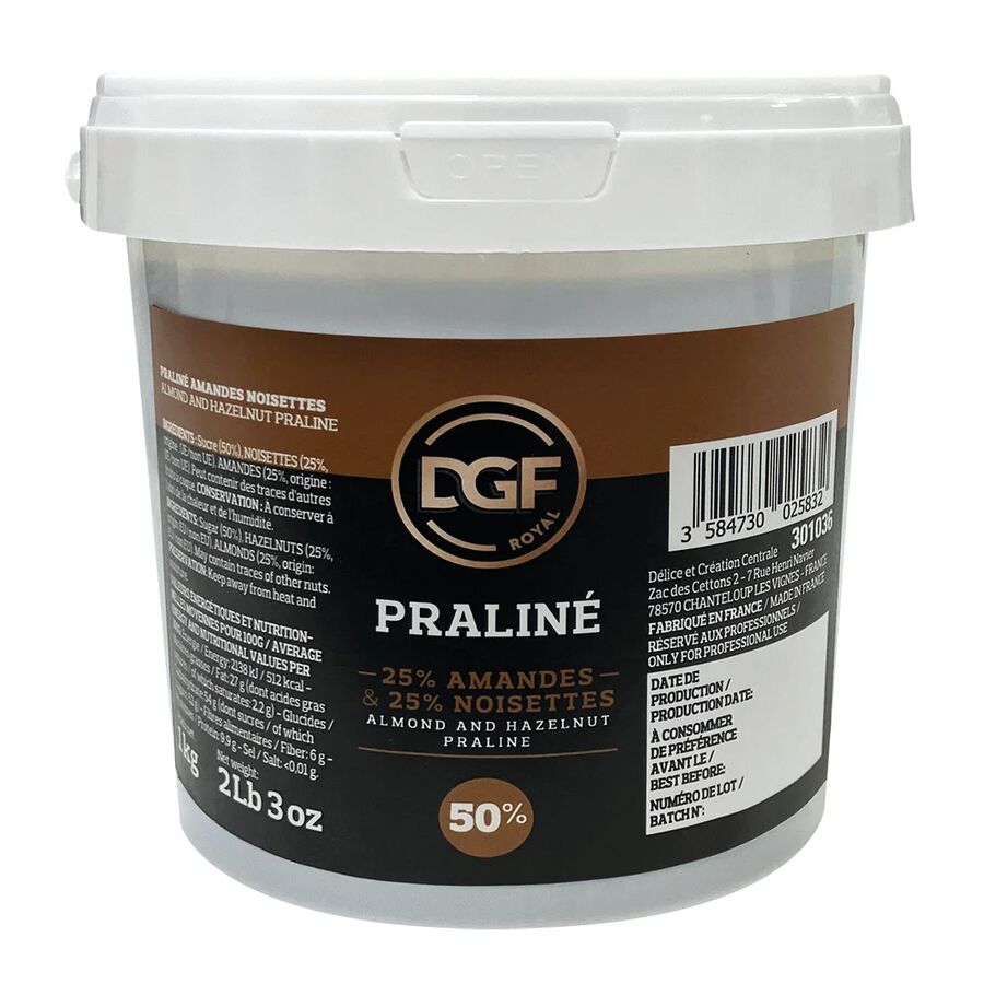 Dgf industries almond and hazelnut praline flavour paste - 1kg