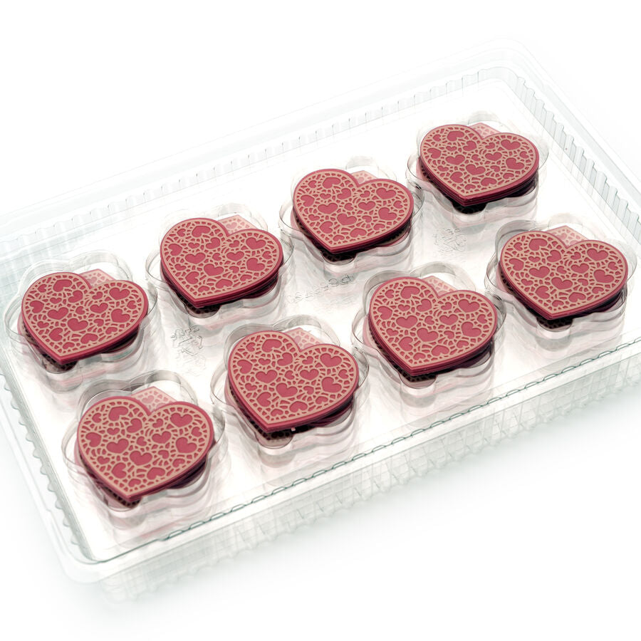 Dobla heart pink-white layered - 96 pieces  