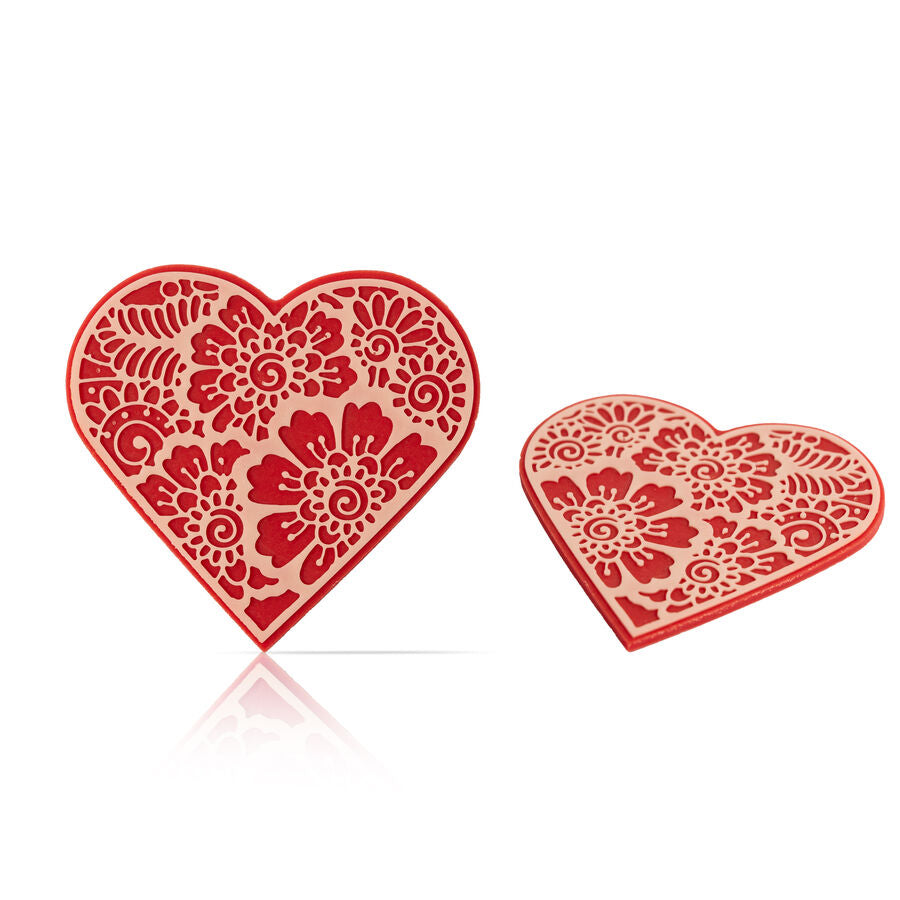 Dobla heart layered red white - 96 pieces  