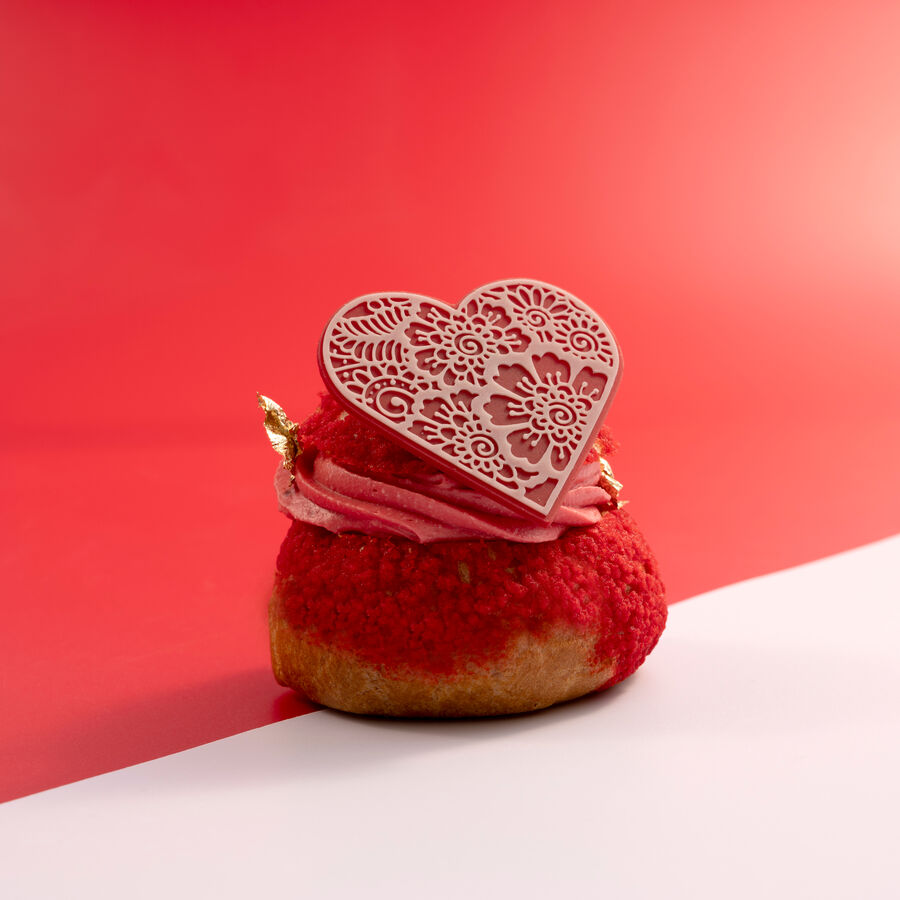 Dobla heart layered red white - 96 pieces  