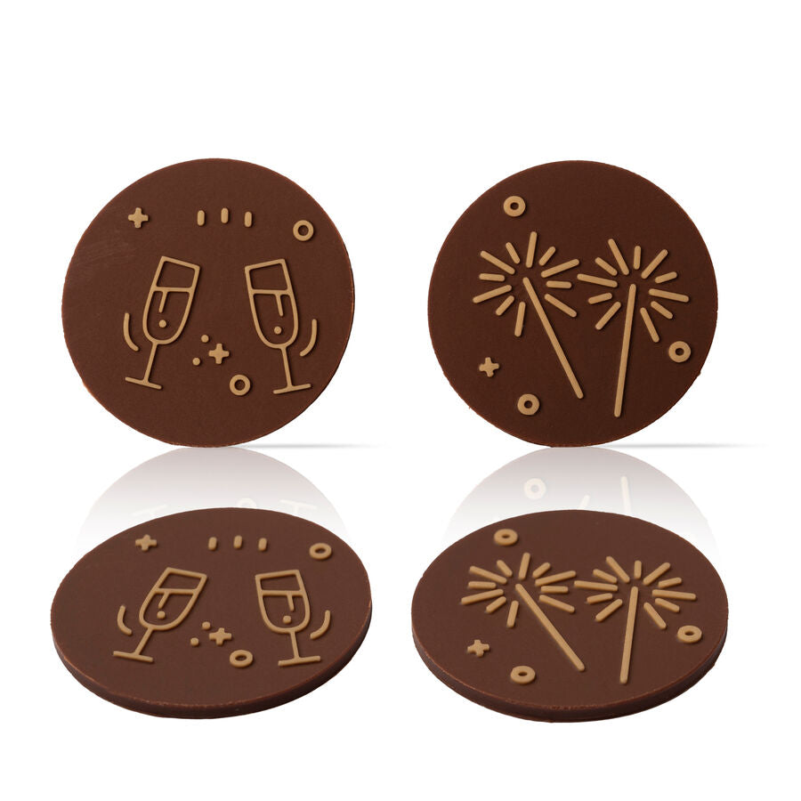 Dobla layered celebration dark amber chocolate decor - 216 pieces