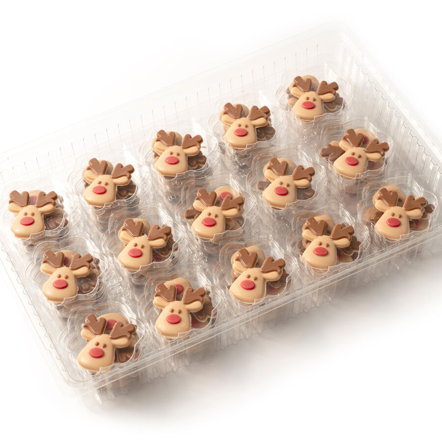 Dobla red nose reindeer chocolate decor - 90 pieces