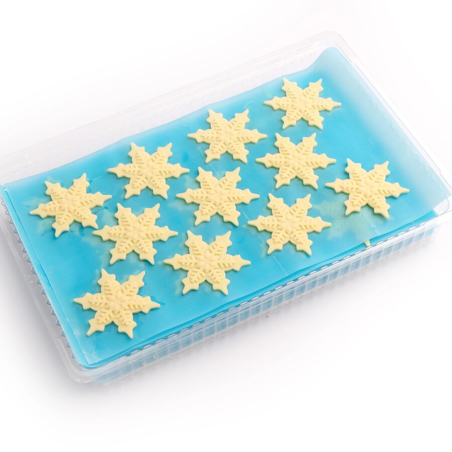 Dobla layered ice crystal white chocolate decor - 88 pieces
