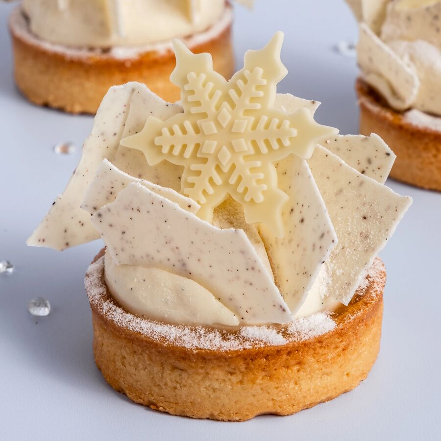 Dobla layered ice crystal white chocolate decor - 88 pieces