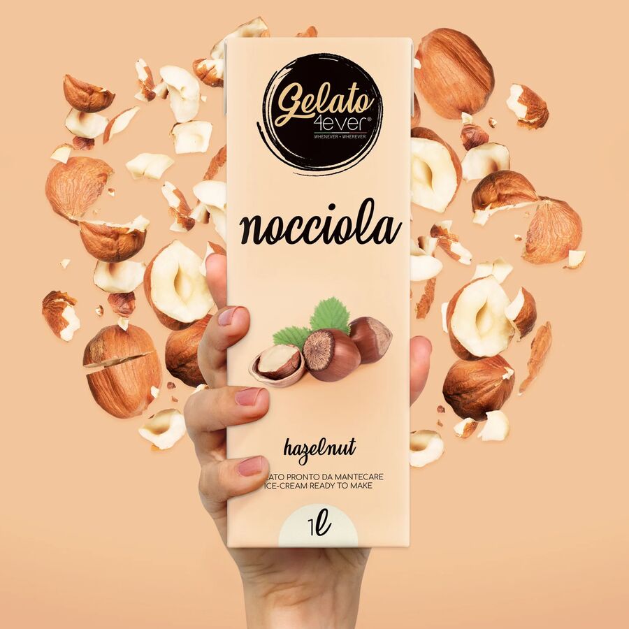 Gelato 4ever italian gelato and ice cream UHT mix hazelnut - 1L