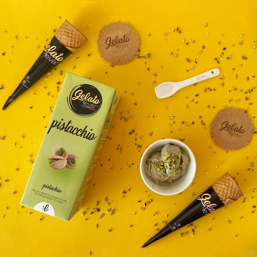 Gelato 4ever italian gelato and ice cream UHT mix pistachio - 1L