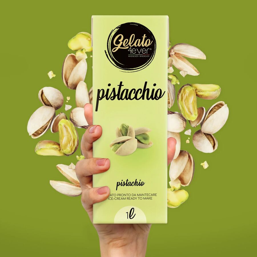 Gelato 4ever | Italian gelato and ice cream UHT  mix | Pistachio | 1L