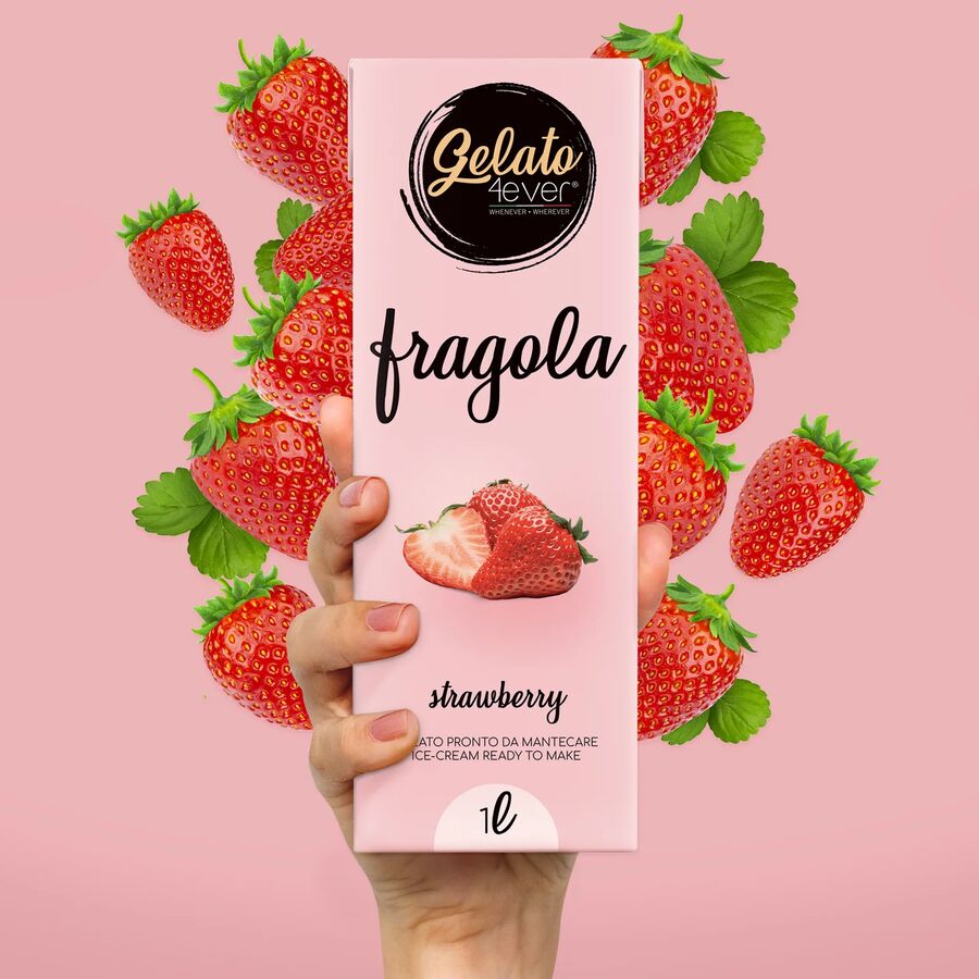 Gelato 4ever italian gelato and ice cream UHT mix strawberry - 1L