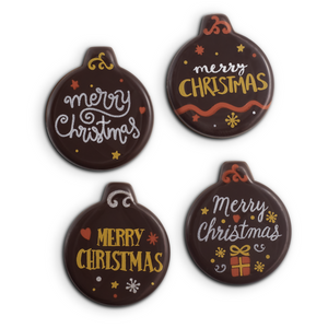Hilbo Christmas baubles dark chocolate decor - 30 pieces