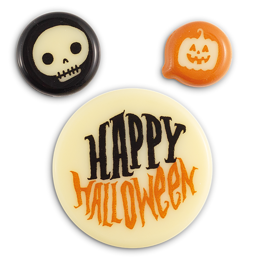 Hillbo white chocolate halloween trio decorations - 216 pieces